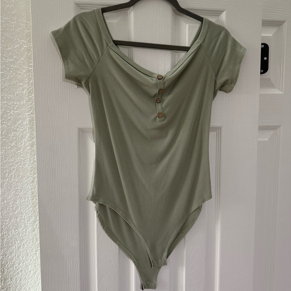 Gaze Light Green Ribbed Top